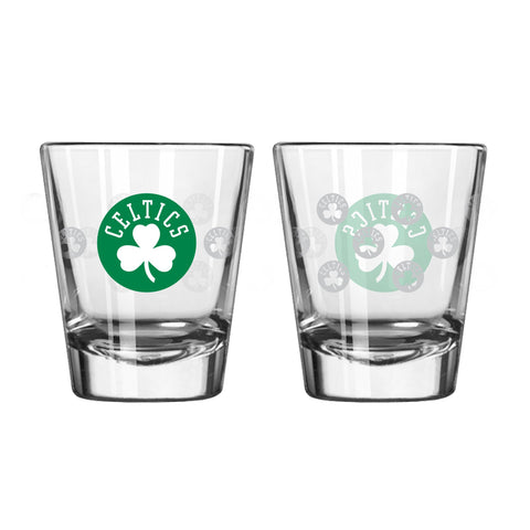 Boston Celtics 2Oz Satin Etch Shot Glasses