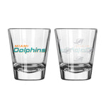 Miami Dolphins 2Oz Satin Etch Shot Glasses