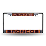 Denver Broncos Black Laser Chrome Frame