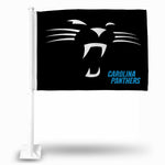 Carolina Panthers Whisker/Word Black Car Flag