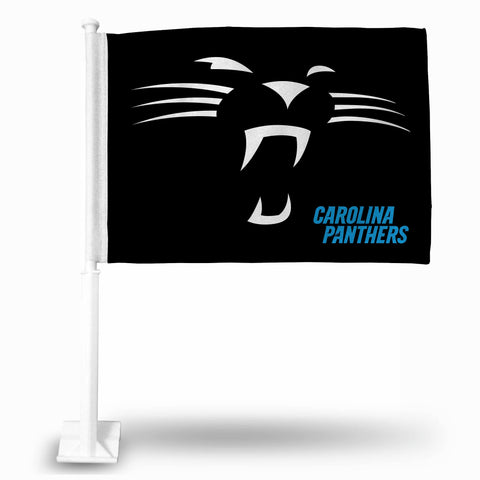 Carolina Panthers Whisker/Word Black Car Flag