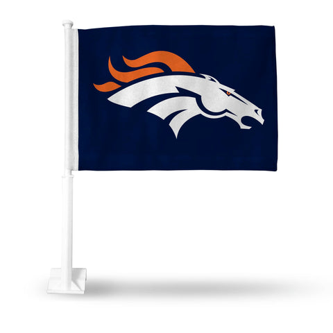 Broncos Horse Head On Navy Car Flag