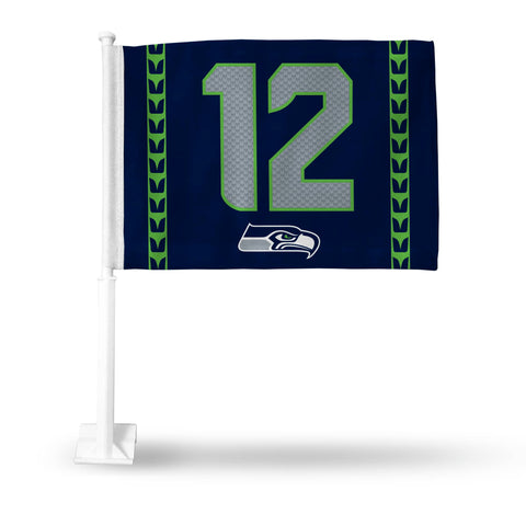 Jersey 12 Car Flag-Seattle Seahawks