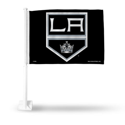 Los Angeles Kings Black Background 'Shield Logo' Car Flag