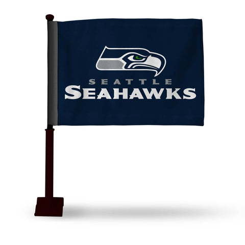 Seahawks Car Flag - Black Pole