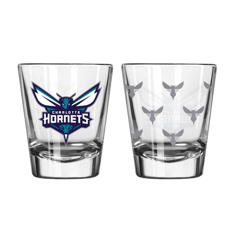 Charlotte Hornets 2Oz Satin Etch Shot Glasses