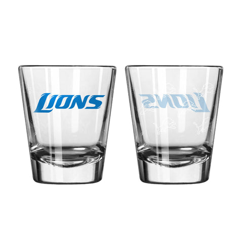 Detroit Lions 2Oz Satin Etch Shot Glasses
