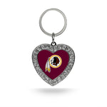 Redskins Rhinestone Heart Keychain