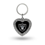 Raiders Rhinestone Heart Keychain