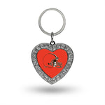 Browns Rhinestone Heart Key Chain