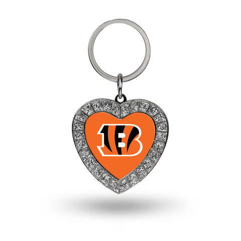 Bengals Rhinestone Heart Key Chain