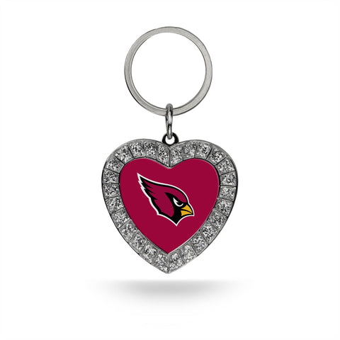 Arizona Cardinals Rhinestone Heart Keychain