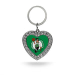 Celtics Rhinestone Heart Keychain