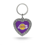 Lakers Rhinestone Heart Keychain