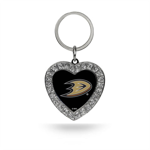 Ducks Rhinestone Heart Keychain