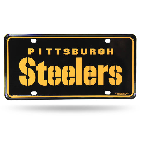 Pitt Steelers Wordmark Metal Tag (Black)