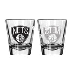 Brooklyn Nets 2Oz Satin Etch Shot Glasses