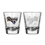 Los Angeles Rams 2Oz Satin Etch Shot Glasses