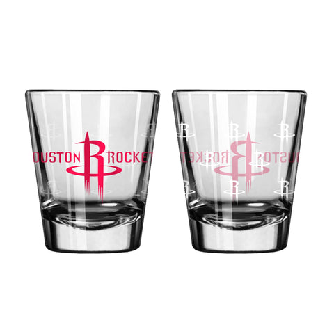 Houston Rockets 2Oz Satin Etch Shot Glasses