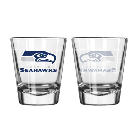 Seattle Seahawks 2Oz Satin Etch Shot Glasses
