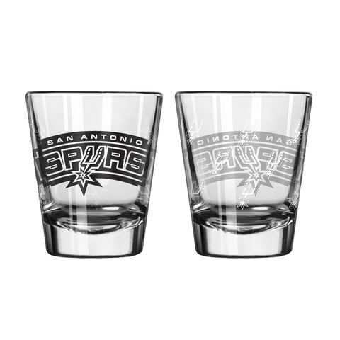 San Antonio Spurs 2Oz Satin Etch Shot Glasses