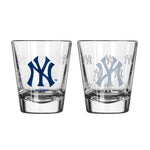 New York Yankees 2Oz Satin Etch Shot Glasses