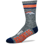 Men's Denver Broncos For Bare Feet Gray Got Marble Crew Socks