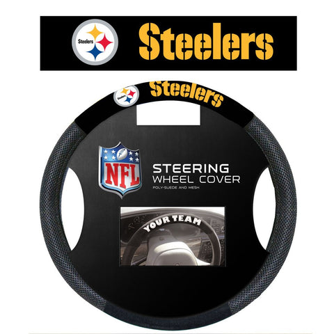NFL Pittsburgh Steelers Poly-Suede Steering Wheel Cover