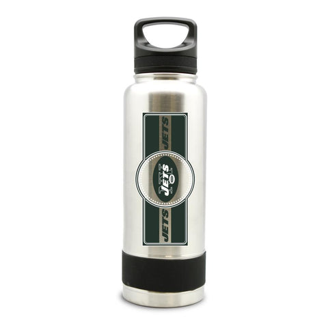 NEW YORK JETS SS STAINLESS STEEL DOUBLE WALL INSULATED THERMO WATER BOTTLE  - (34 oz)