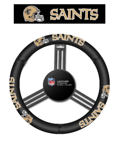 NFL New Orleans Saints Leather Steering Wheel Cover