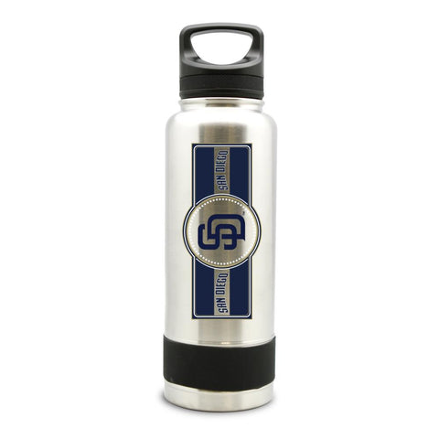 SAN DIEGO PADRES SS STAINLESS STEEL DOUBLE WALL INSULATED THERMO WATER BOTTLE  - (34 oz)