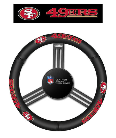 NFL San Francisco 49ers Leather Steering Wheel Cover