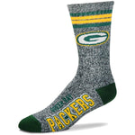 Men's Green Bay Packers For Bare Feet Gray Got Marble Crew Socks
